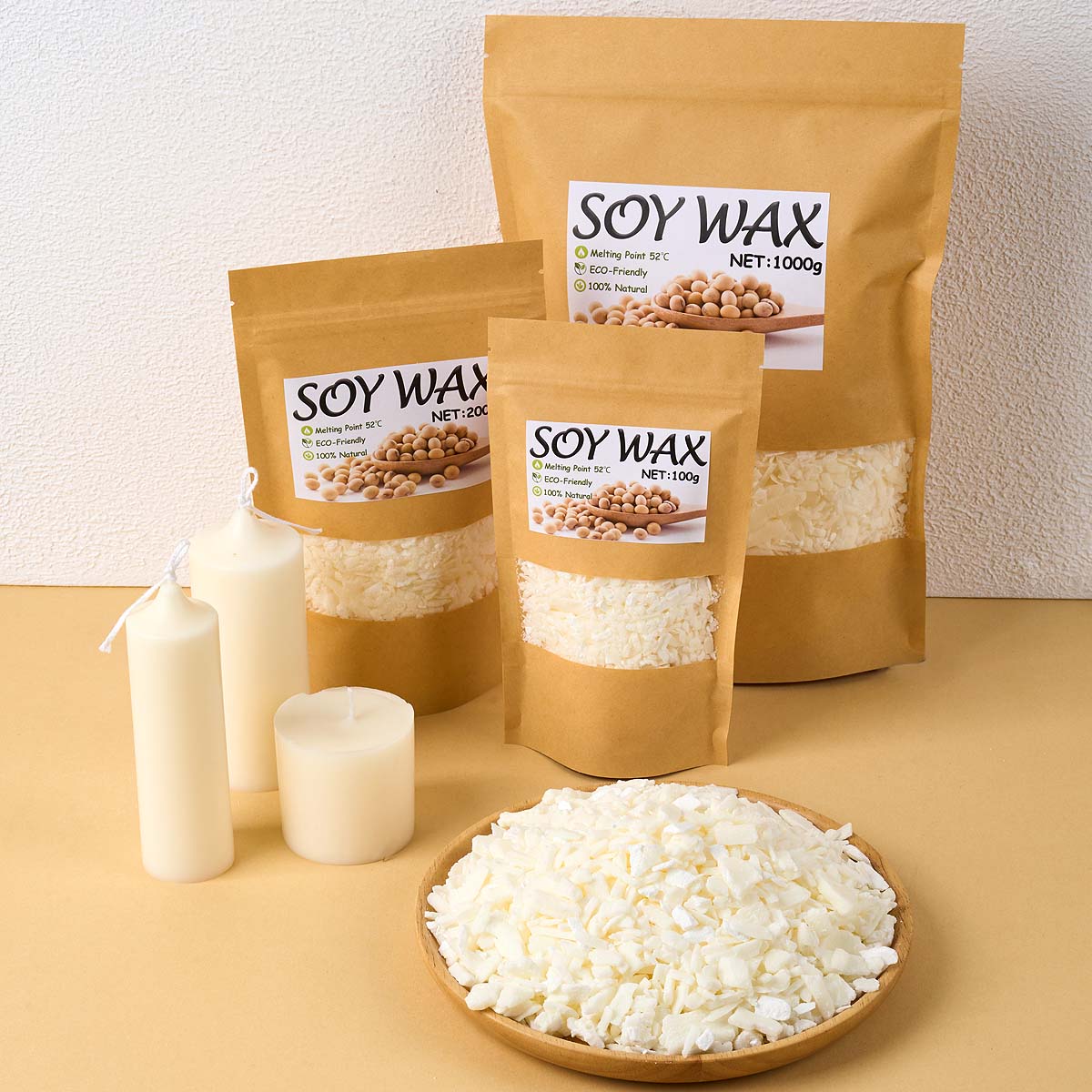 Candle Making Kits - 1 جنيه شمع الصويا الأبيض النقي