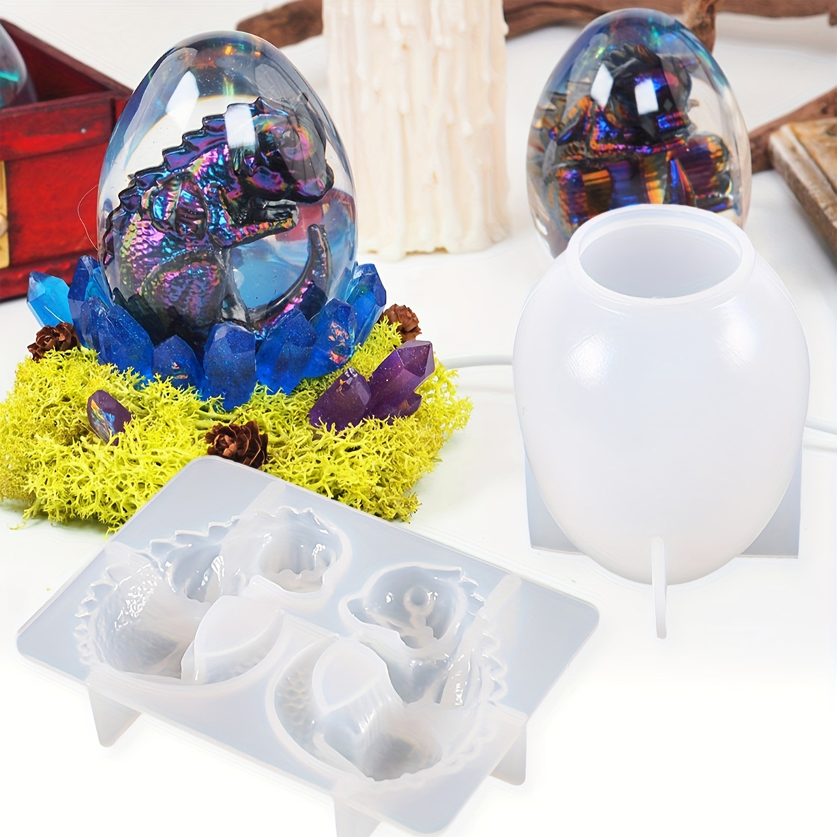 Candle Making Kits - قوالب بيضة التنين السيليكون، مجموعة مكونة