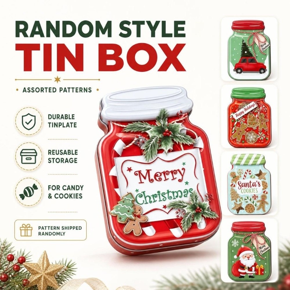 صندوق معدني محمول لعيد الميلاد - مراجعة Tin Container Lid وسعره